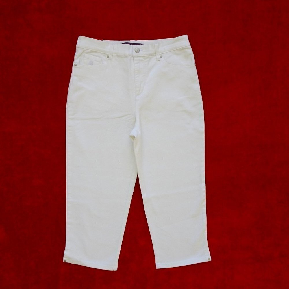 Gloria Vanderbilt Capri Pants Size 8 White Stretch